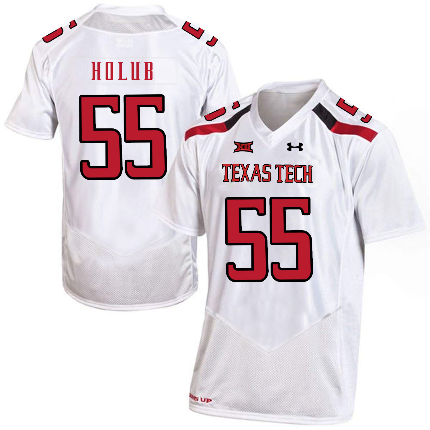 Texas Tech Red Raiders 55 E.J. Holub White College Football Jersey