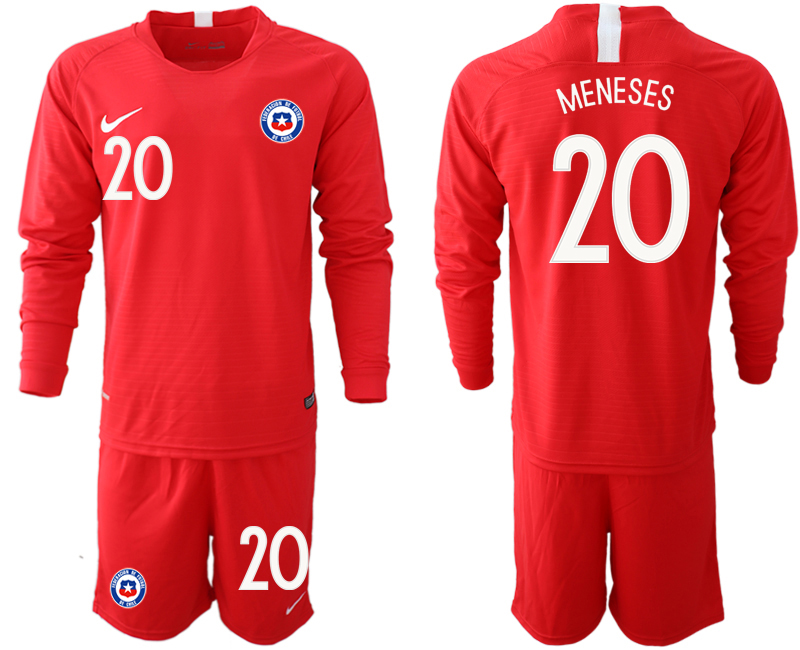 2018-19 Chile 20 MENESES Home Long Sleeve Soccer Jersey