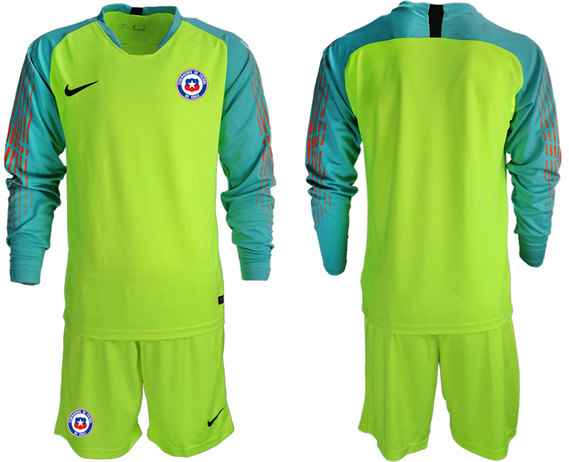 2018-19 Chile Fluorescent Green Long Sleeve Goalkeeper Soccer Jersey