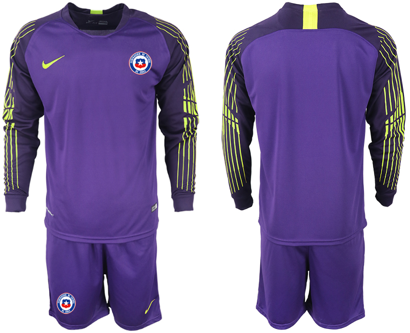 2018-19 Chile Purple Long Sleeve Goalkeeper Soccer Jersey