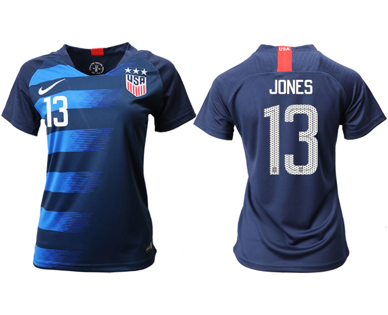 2018-19 USA 13 JONES Away Women Soccer Jersey
