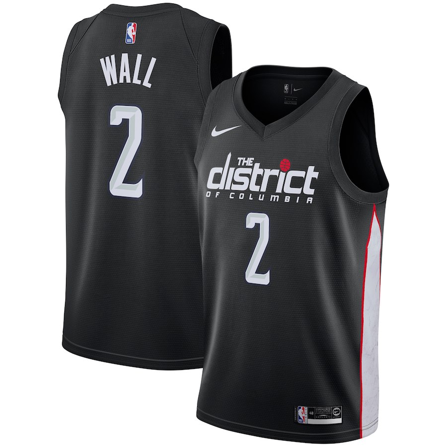 Wizards 2 John Wall Black 2018-19 City Edition Nike Swingman Jersey