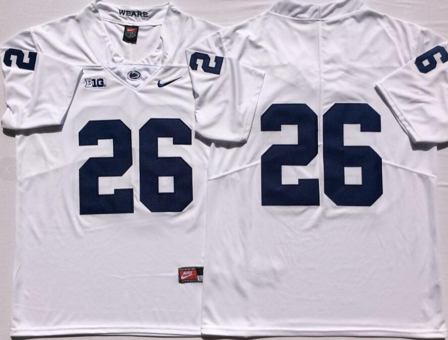 Penn State Nittany Lions 26 Saquon Barkley White Youth College Football Jersey