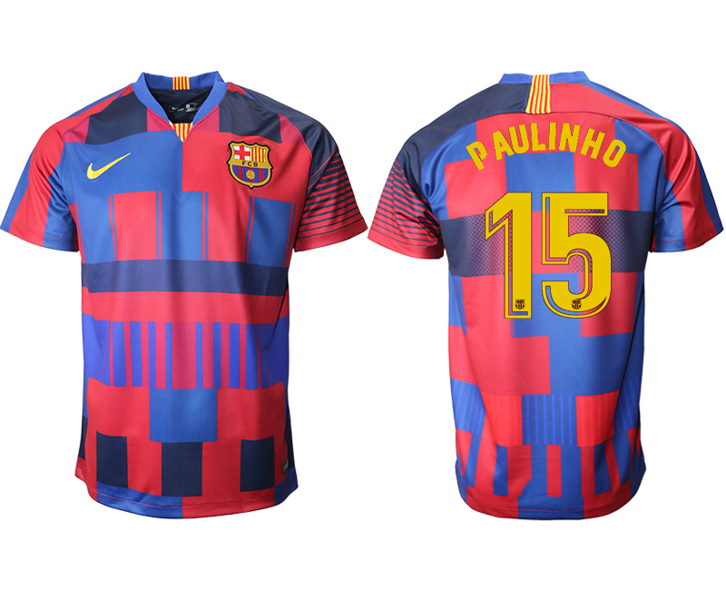 2018-19 Barcelona 15 PAULINHO 20th Anniversary Stadium Soccer Jersey