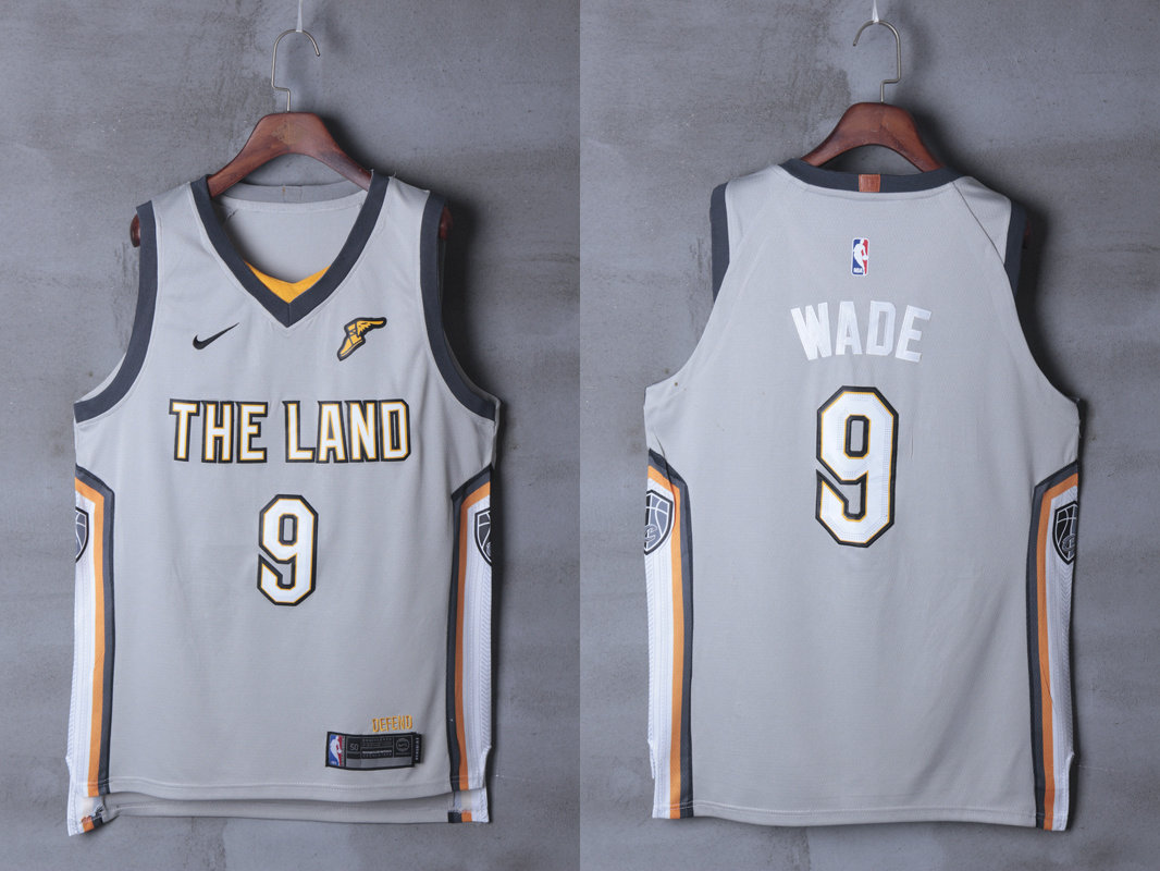 Cavaliers 9 Dwyane Wade Silver City Edition Nike Authentic Jersey