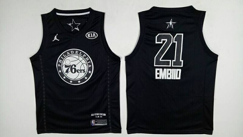 76ers 21 Joel Embiid Black 2018 All-Star Game Jordan Brand Authentic Jersey