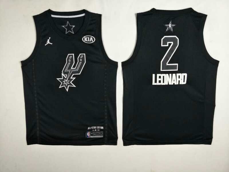 Spurs 2 Kawhi Leonard Black 2018 All-Star Game Jordan Brand Authentic Jersey