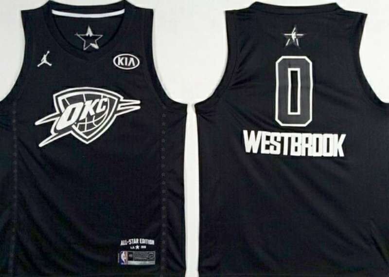 Thunder 0 Russell Westbrook Black 2018 All-Star Game Jordan Brand Authentic Jersey