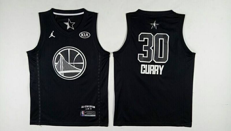 Warriors 30 Stephen Curry Black 2018 All-Star Game Jordan Brand Authentic Jersey