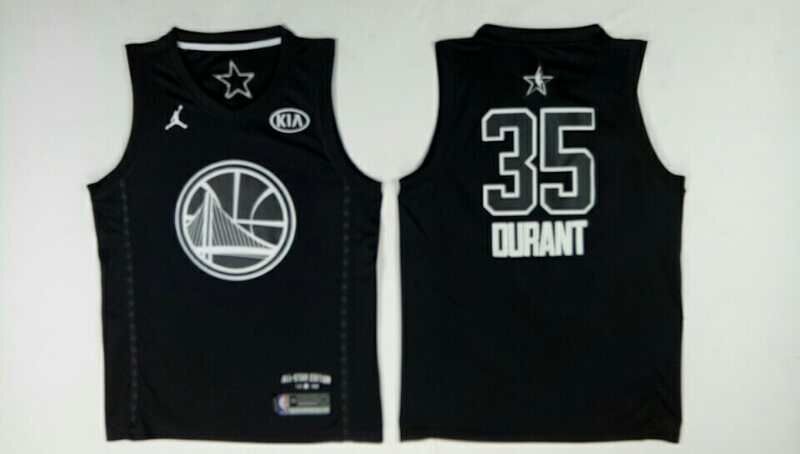 Warriors 35 Kevin Durant Black 2018 All-Star Game Jordan Brand Authentic Jersey