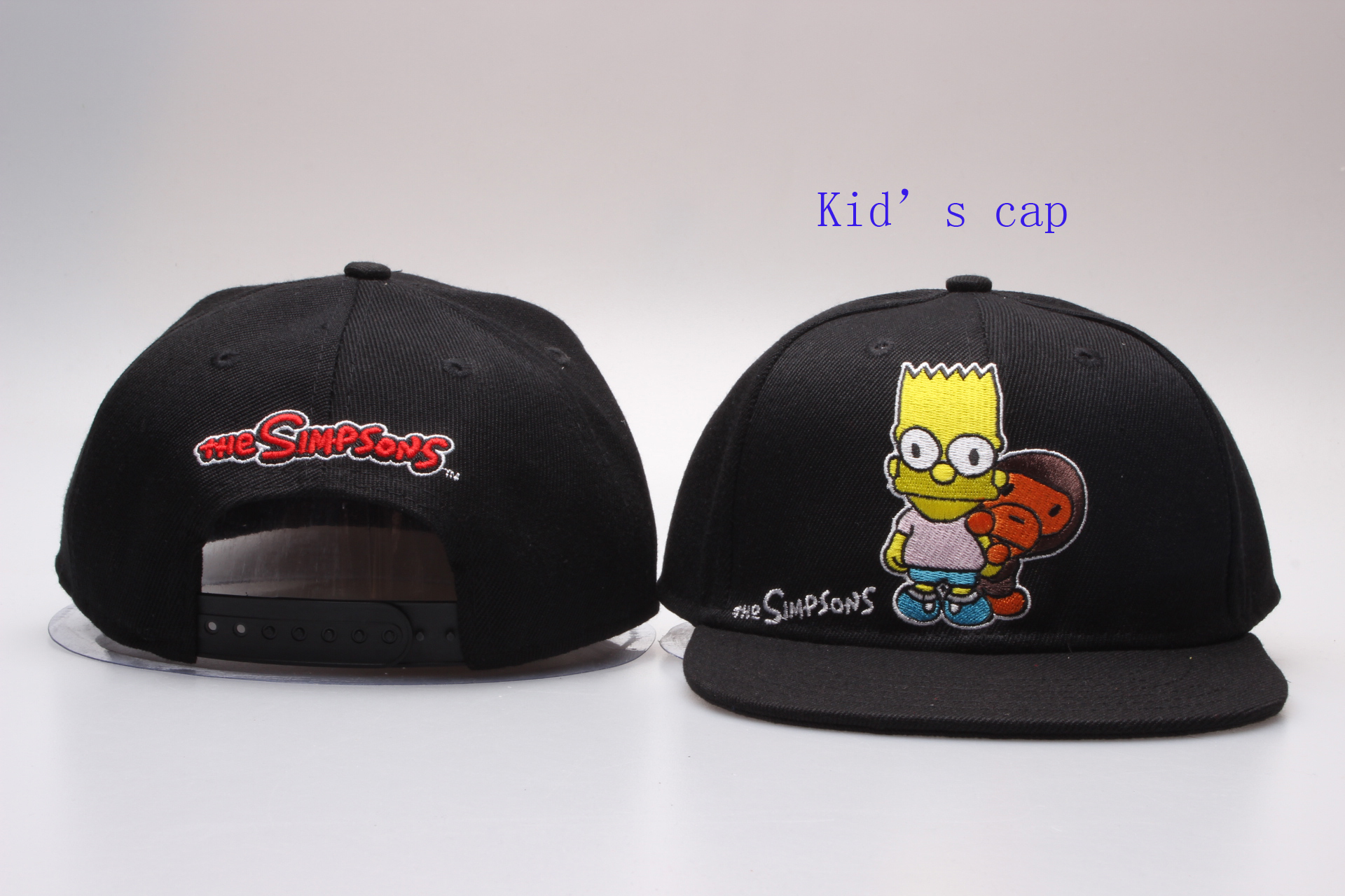 The Simpsons Logo Black Kid's Snapback Adjustable Hat YP
