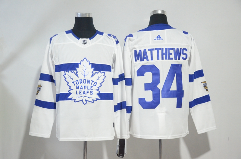 Maple Leafs 34 Auston Matthew White 2018 NHL Stadium Series Adidas Jersey