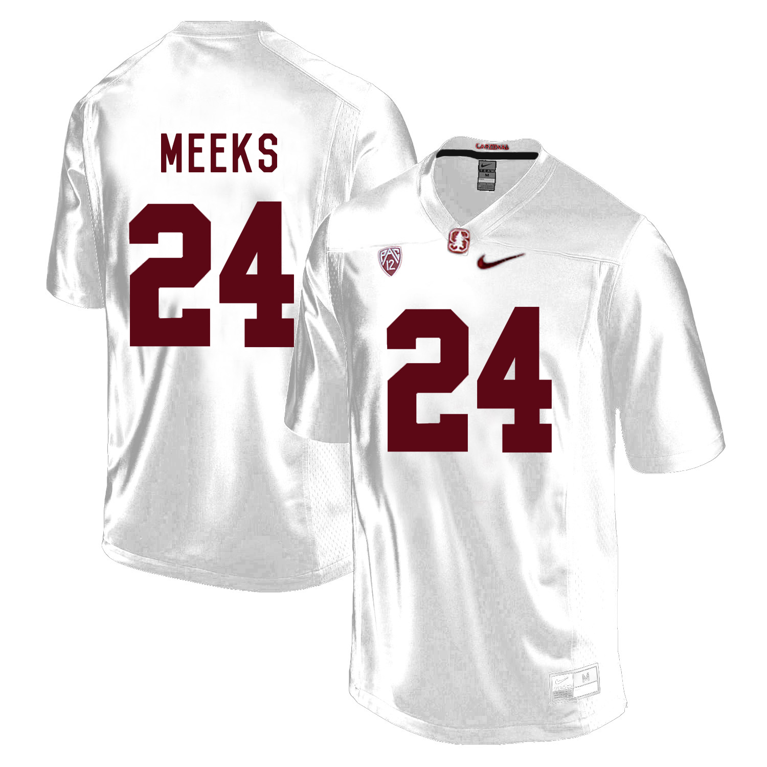 Stanford Cardinal 24 Quenton Meeks White College Football Jersey