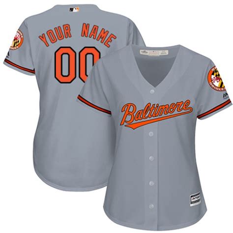 Orioles Gray Customized Women New Cool Base Jersey