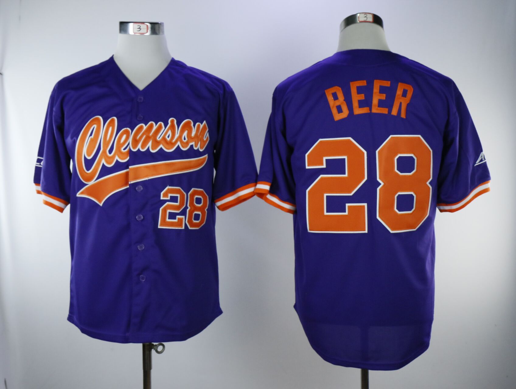Clemson Tigers 28 Seth Beer Purple College Baseball Jersey