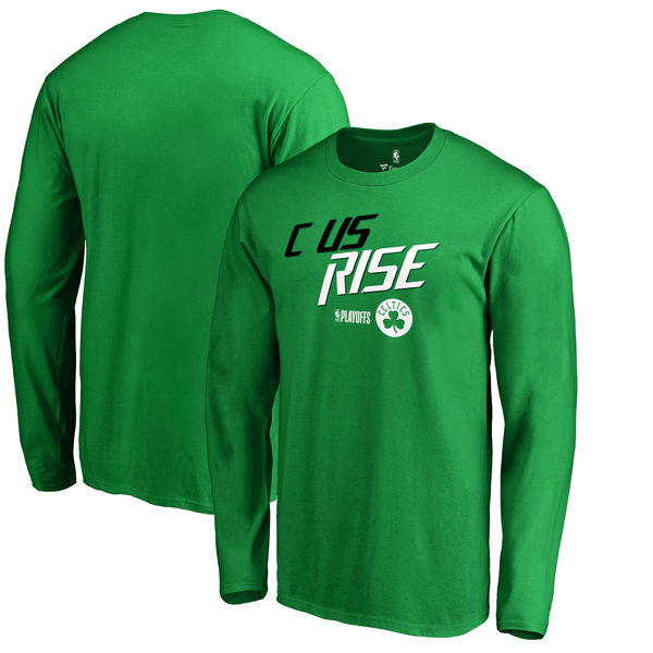 Boston Celtics Fanatics Branded 2018 NBA Playoffs Slogan Long Sleeve T-Shirt Kelly Green