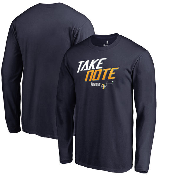 Utah Jazz Fanatics Branded 2018 NBA Playoffs Slogan Long Sleeve T-Shirt Navy