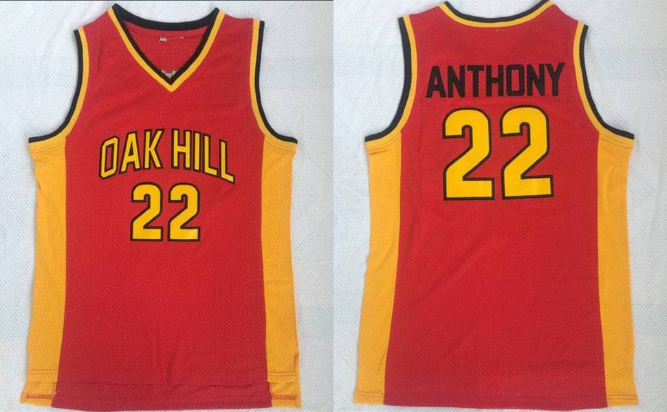 Oak Hill 22 Carmelo Anthony Red High School Basketball Jersey