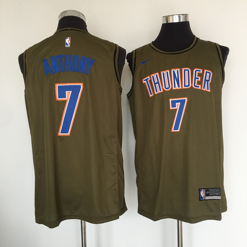 Thunder 7 Carmelo Anthony Olive Nike Swingman Jersey