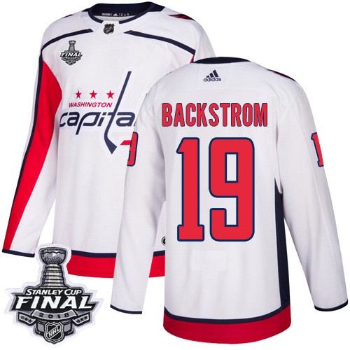 Capitals 19 Nicklas Backstrom White 2018 Stanley Cup Final Bound Adidas Jersey