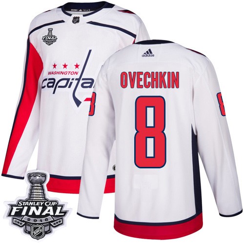 Capitals 8 Alex Ovechkin White 2018 Stanley Cup Final Bound Adidas Jersey