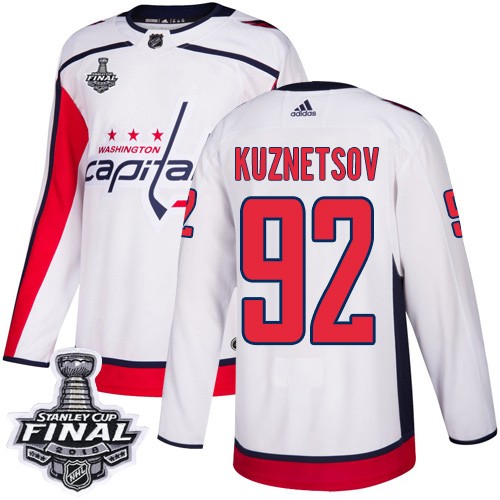 Capitals 92 Evgeny Kuznetsov White 2018 Stanley Cup Final Bound Adidas Jersey