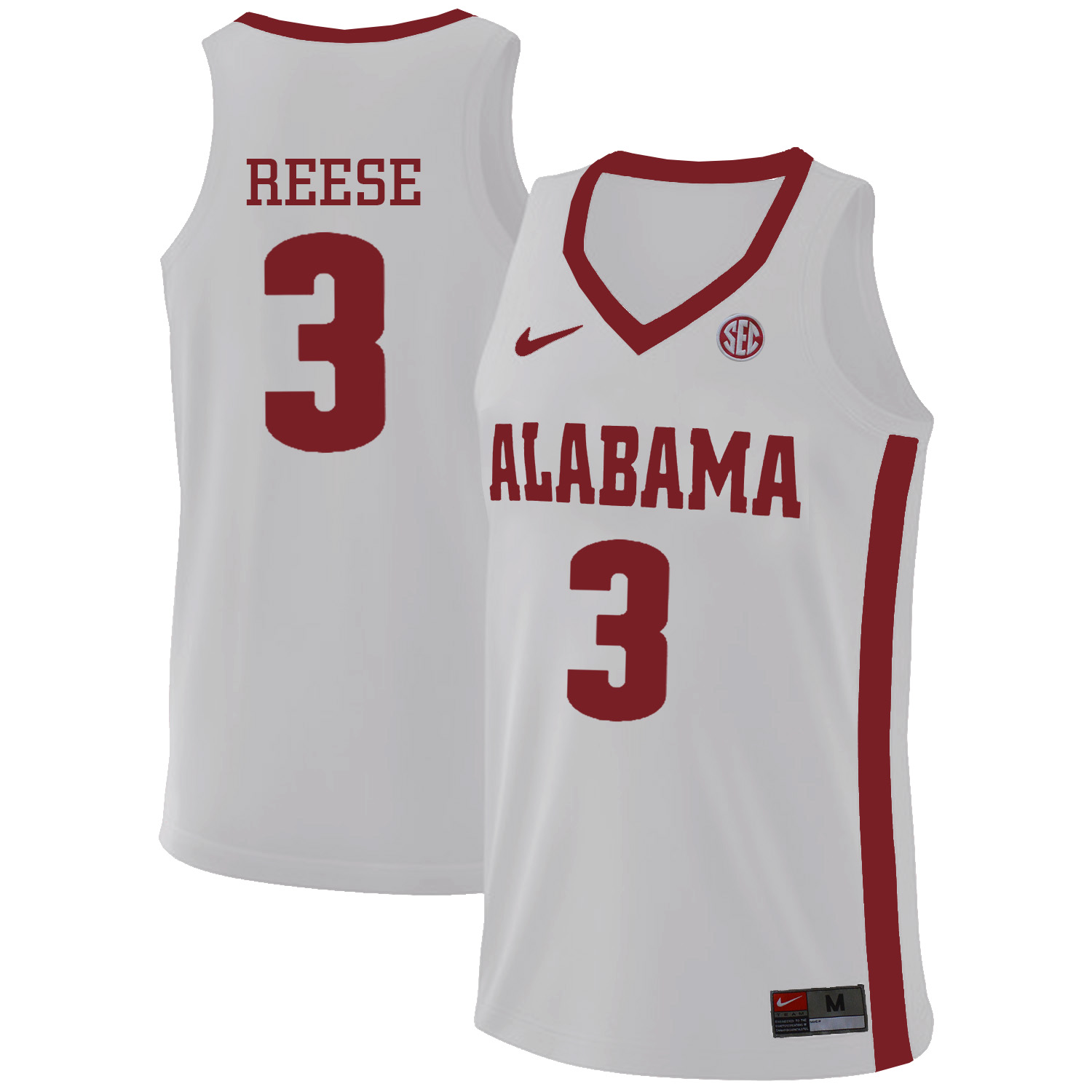 Alabama Crimson Tide 3 Alex Reese White College Basketball Jersey 