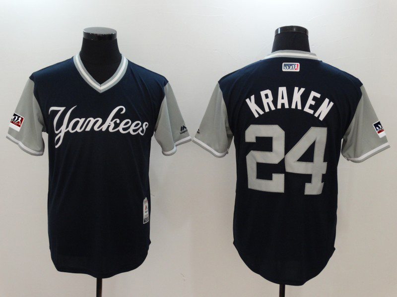Yankees 24 Gary Sanchez Kraken Navy 2018 Players' Weekend Authentic Team Jersey
