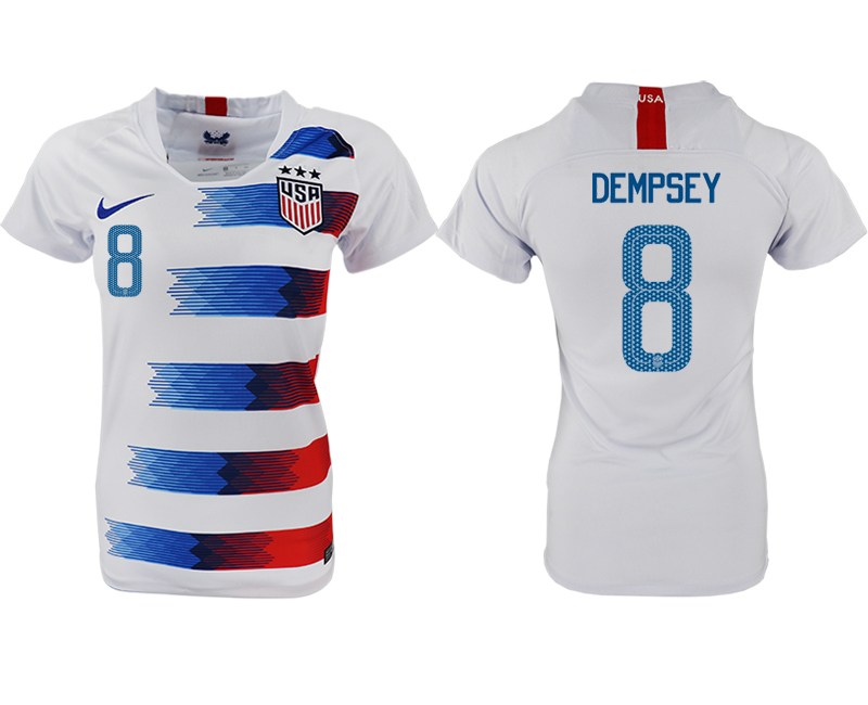 2018-19 USA 8 DEMPSEY Home Women Soccer Jersey