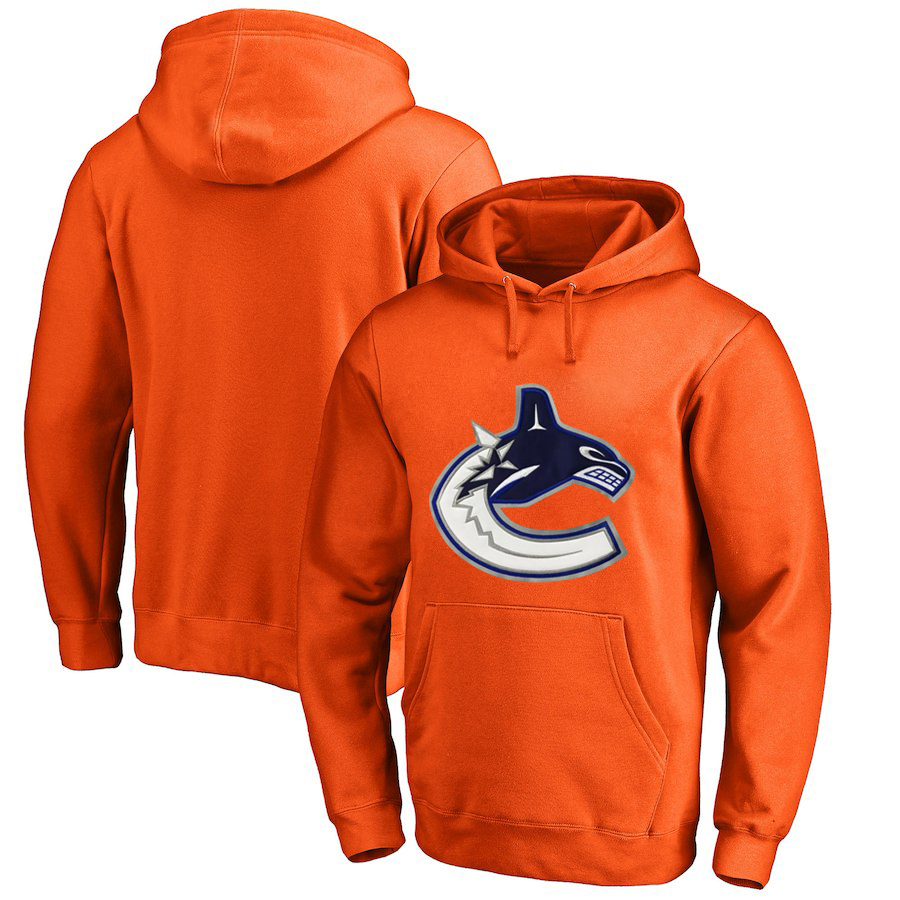 Vancouver Canucks Orange All Stitched Pullover Hoodie