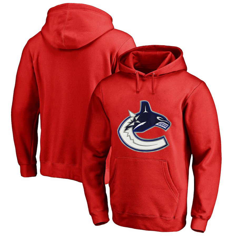 Vancouver Canucks Red All Stitched Pullover Hoodie