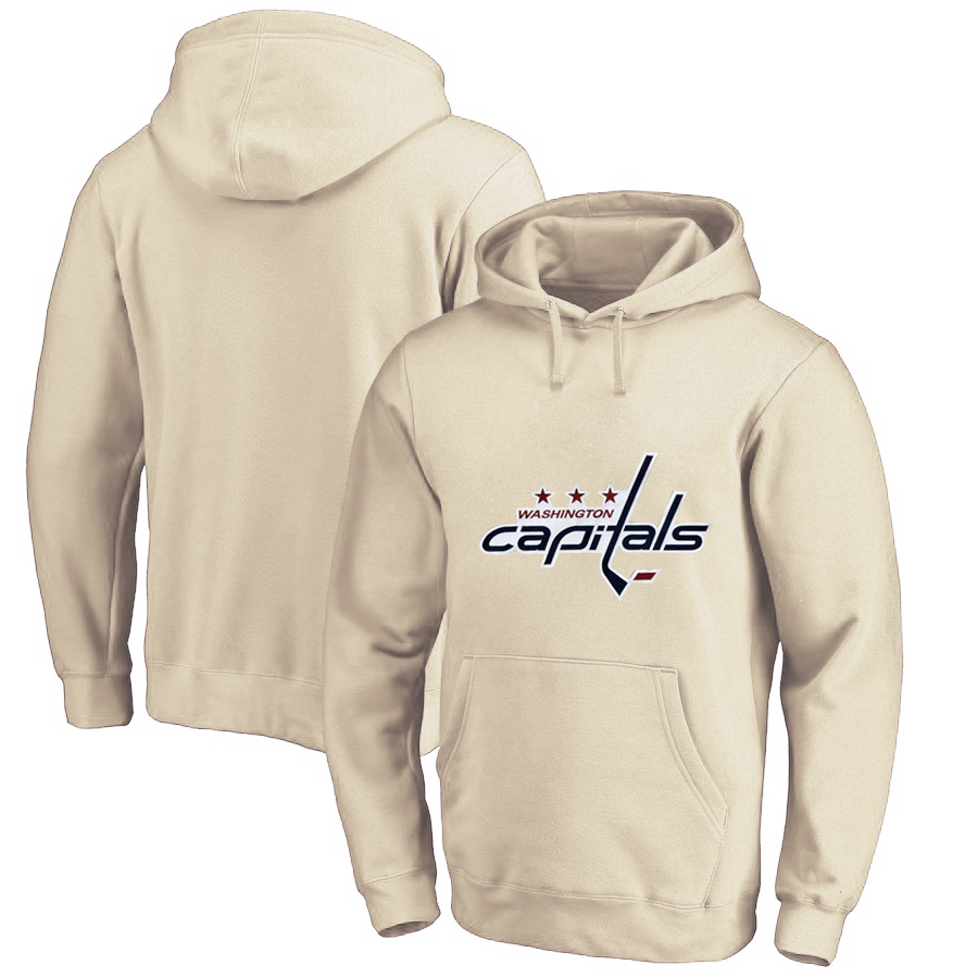 Washington Capitals Cream All Stitched Pullover Hoodie