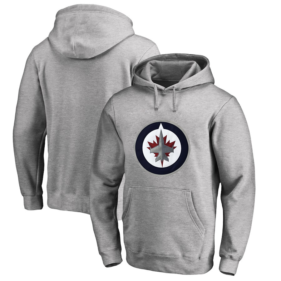 Winnipeg Jets Gray All Stitched Pullover Hoodie