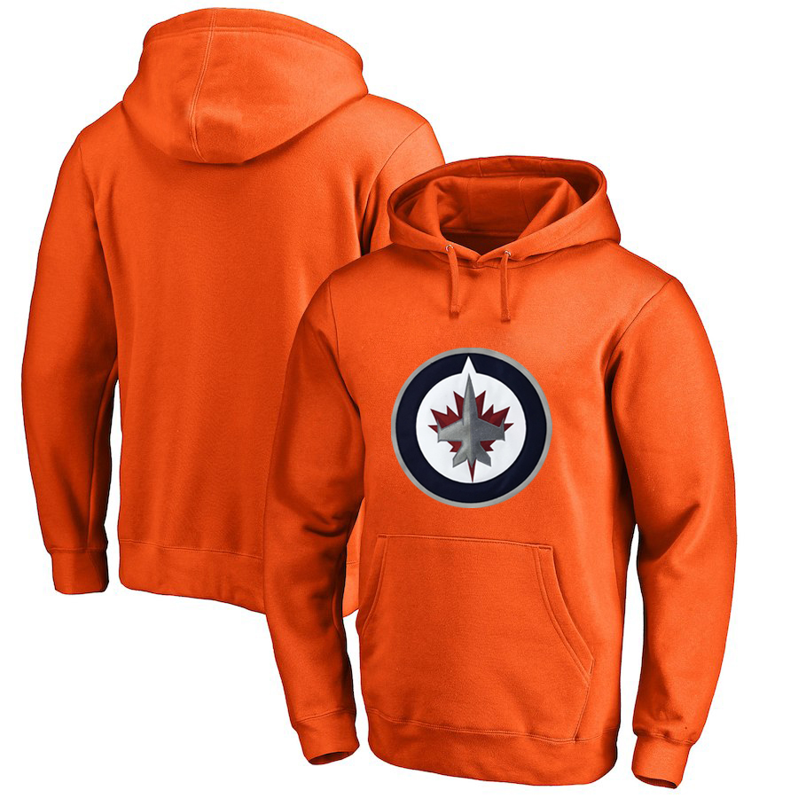 Winnipeg Jets Orange All Stitched Pullover Hoodie