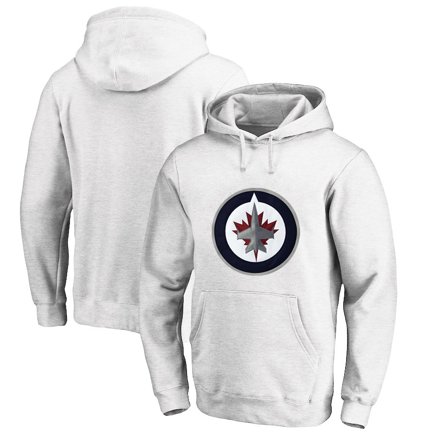 Winnipeg Jets White All Stitched Pullover Hoodie