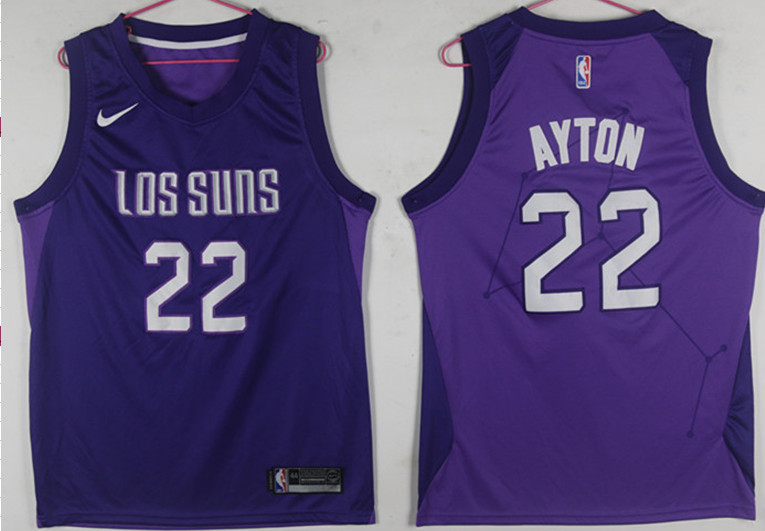 Suns 22 Deandre Ayton Purple City Edition Nike Swingman Jersey