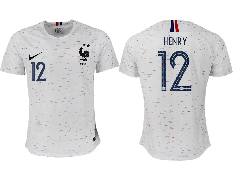 France 12 HENRY Away 2018 FIFA World Cup Thailand Soccer Jersey