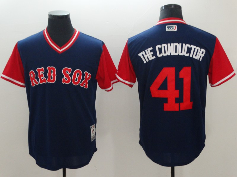 Red Sox 41 Chris Sale The Conductor Navy 2018 Players' Weekend Authentic Team Jersey