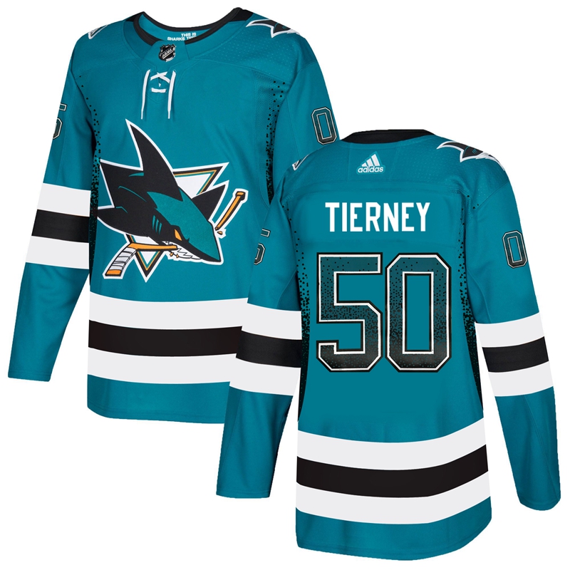Sharks 50 Chris Tierney Teal Drift Fashion Adidas Jersey