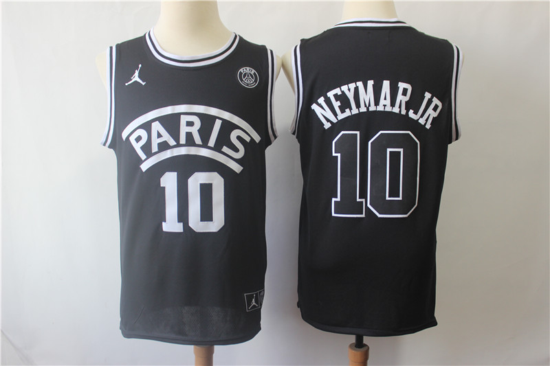 Paris Saint-Germain 10 Neymar Jr Black Jordan Fashion Jersey