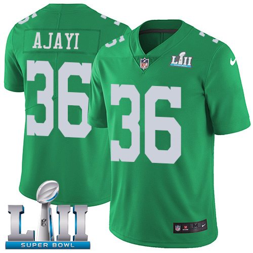 Nike Eagles 36 Jay Ajayi Green 2018 Super Bowl LII Youth Corlor Rush Limited Jersey