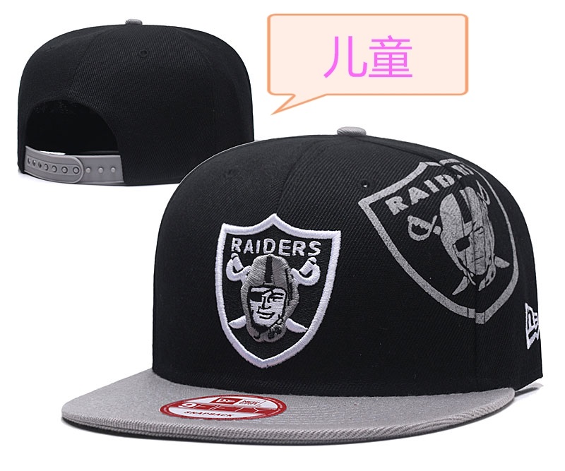 Raiders Team Logo Black Youth Adjustable Hat GS
