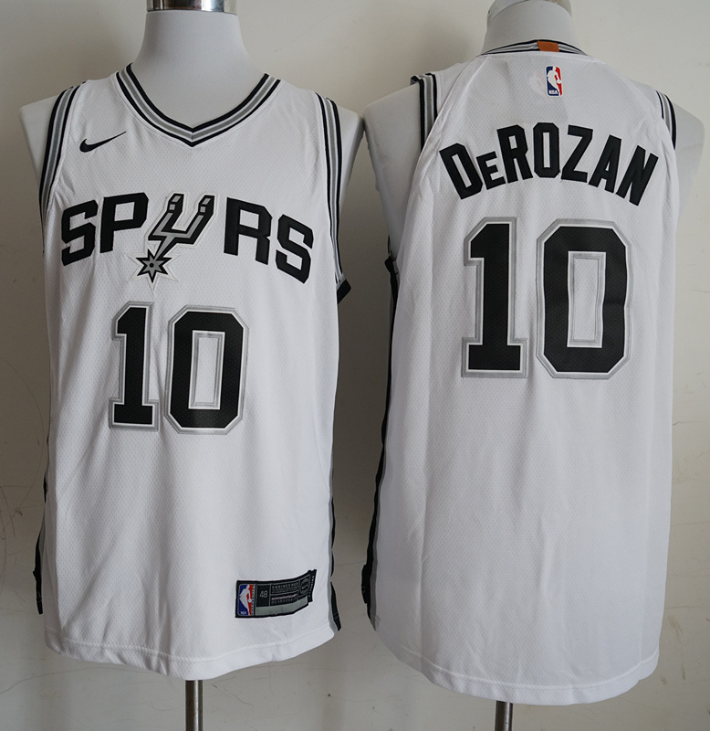 Spurs 10 DeMar DeRozan White 2018-19 Nike Authentic Jersey