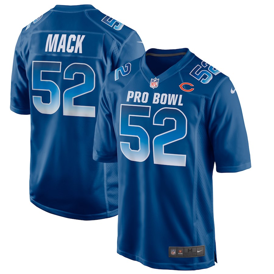 Nike NFC Bears 52 Khalil Mack Royal 2019 Pro Bowl Game Jersey