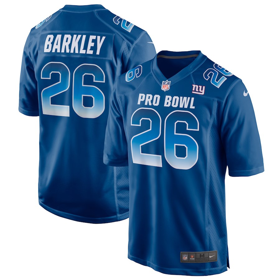 Nike NFC Giants 26 Saquon Barkley Royal 2019 Pro Bowl Game Jersey