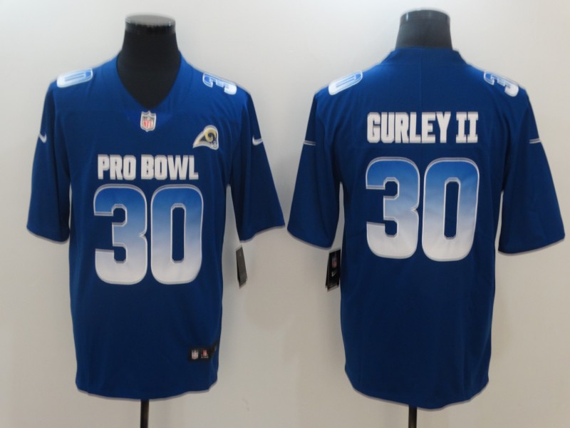 Nike NFC Rams 30 Todd Gurley II Royal 2019 Pro Bowl Game Jersey