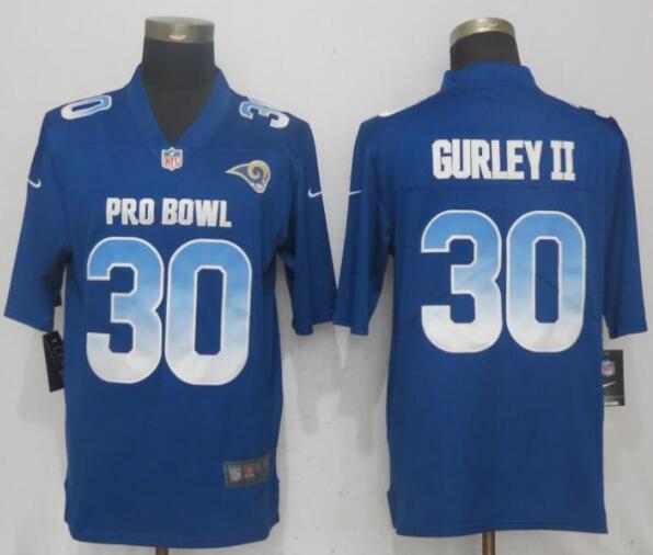 Nike NFC Rams 30 Todd Gurley II Royal 2019 Pro Bowl Limited Jersey