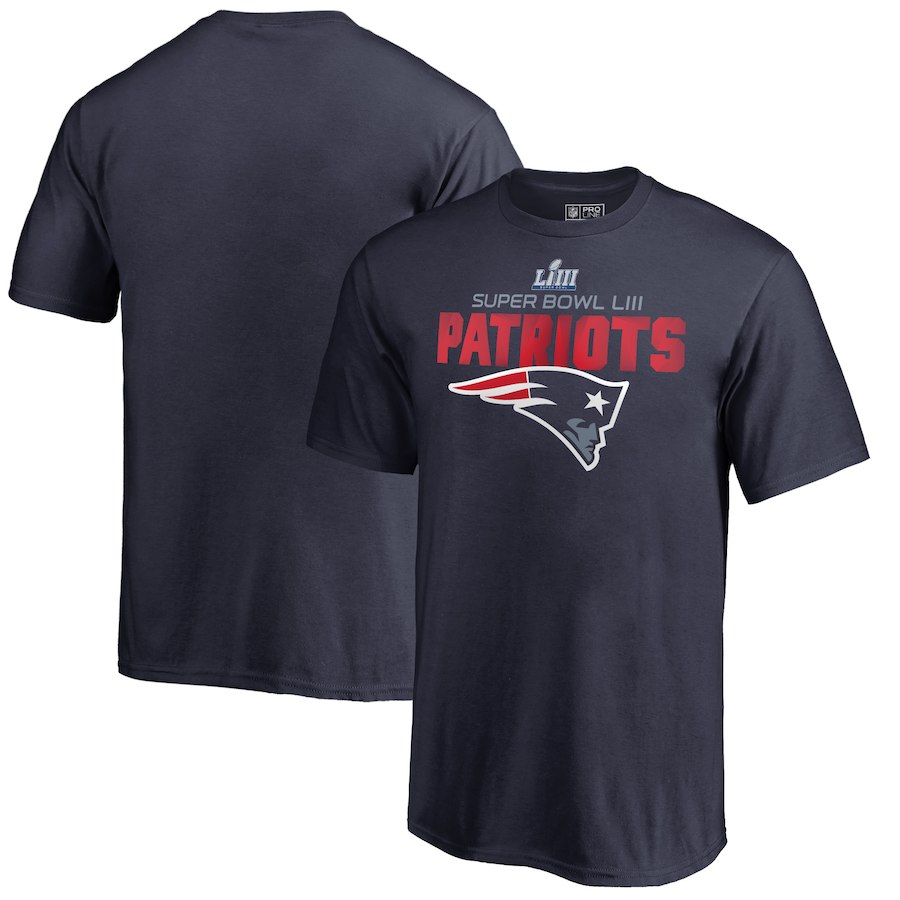 New England Patriots NFL Pro Line by Fanatics Branded Youth Super Bowl LIII Bound Flank T-Shirt Navy
