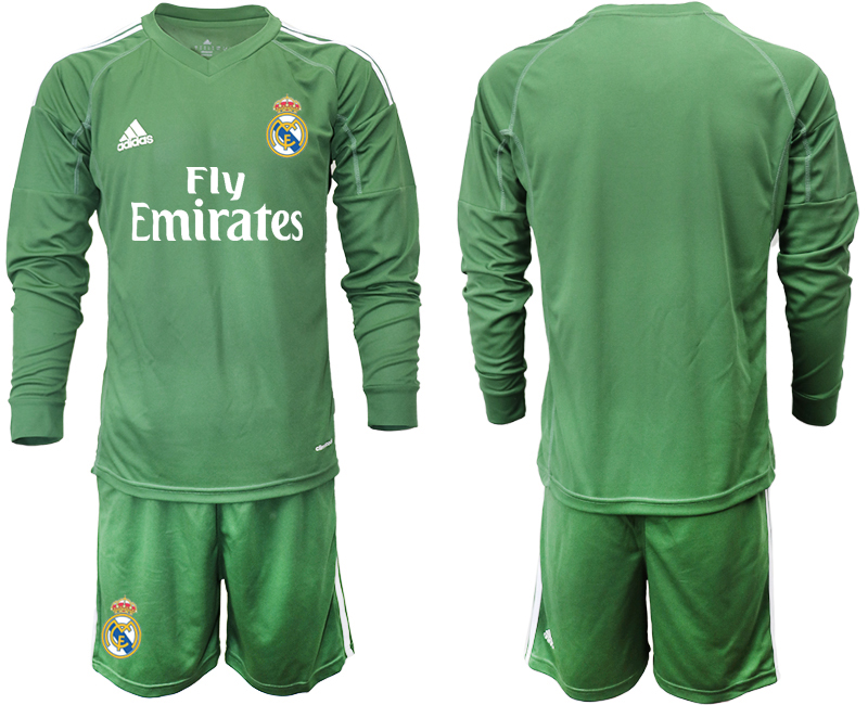 2018-19 Real Madrid Army Green Long Sleeve Goalkeeper Soccer Jersey