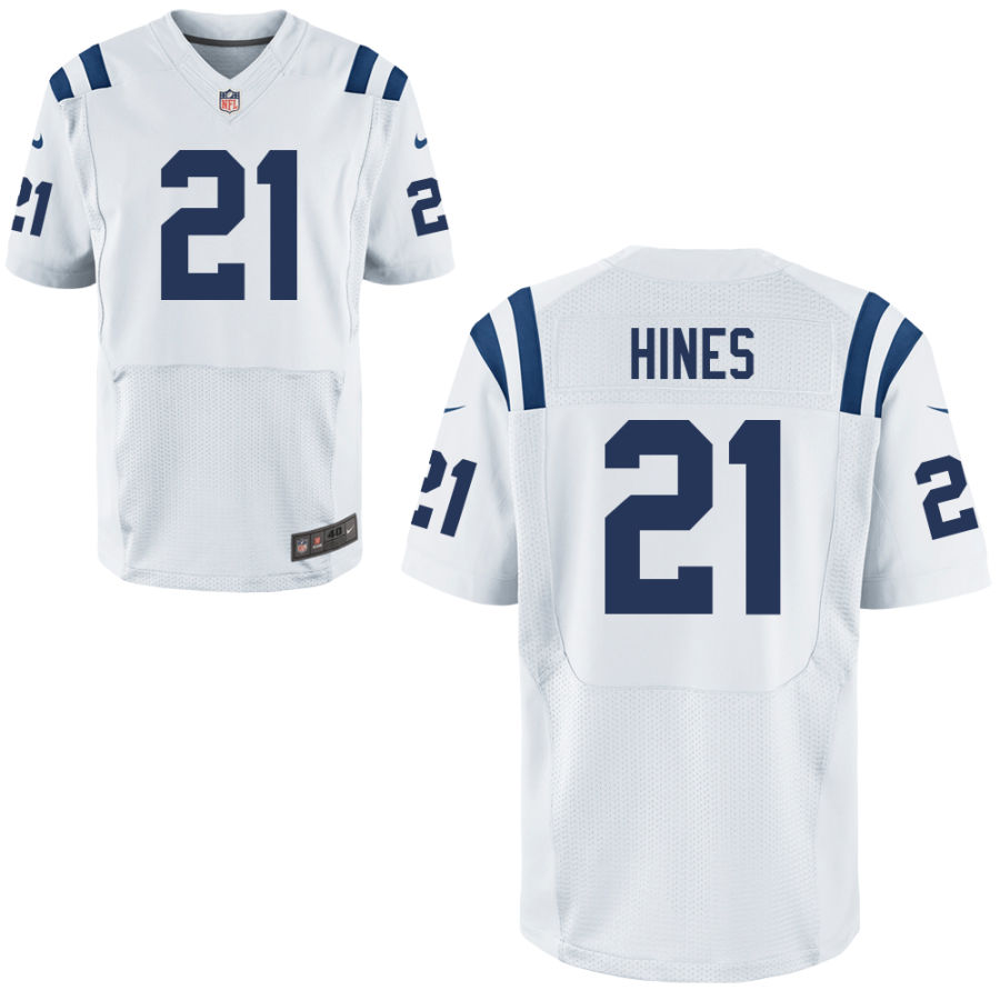 Nike Colts 21 Nyheim Hines White Elite Jersey